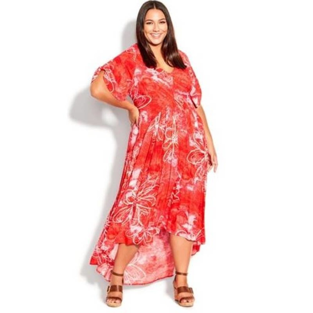 SOLD OUT Avenue Val Print Dress in Coral Ombre Breeze - Size 18